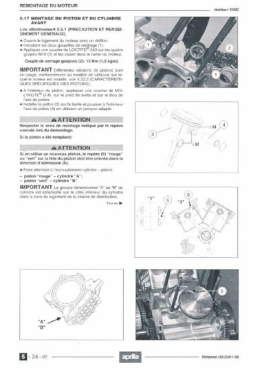 Aprilia Moteur Rsv1000 - Français