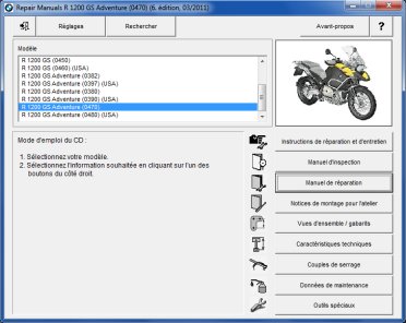 BMW R1200 GS et R1200 GS Adventure - 2010 à 2012 - Français